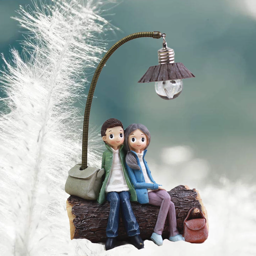 

Resin Couple Lamp naments Home Decor Bedroom Living Study Gifts Tree Stump Design Synthetic Resin Christmas Personalized