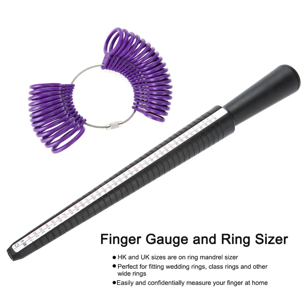 2Pcs Practical Plastic Ring Sizer Hk Size Uk Size Finger Gauge Multifunction 4-in-1 Ring Mandrel Finger Fitting