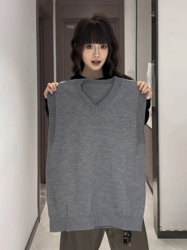 

Мужской вязаный жилет с V-образным вырезом, осенне-зимний, повседневный, модный, для ношения под одеждой и как самостоятельный элемент гардероба, майка из полиэфирного волокна