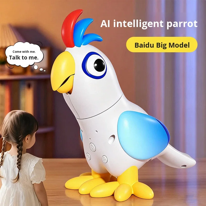 

AI Parrot Robot Toy Kids Educational Electric Toy Voice Conversation Early Learning Gift for Children