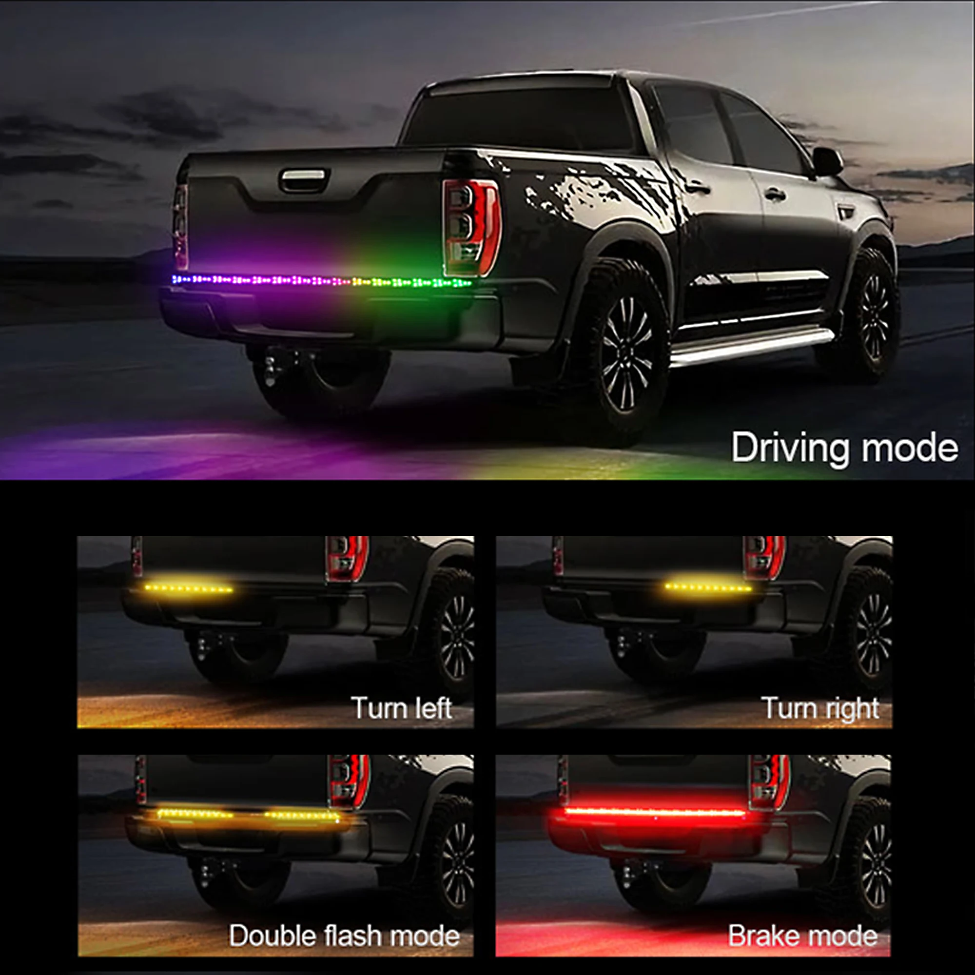 

Car Tail Light Running Turn Signal Brake Lamp Driving Warning Colorful 12v Waterproof Truck Double Flash Light For Pickup SUV