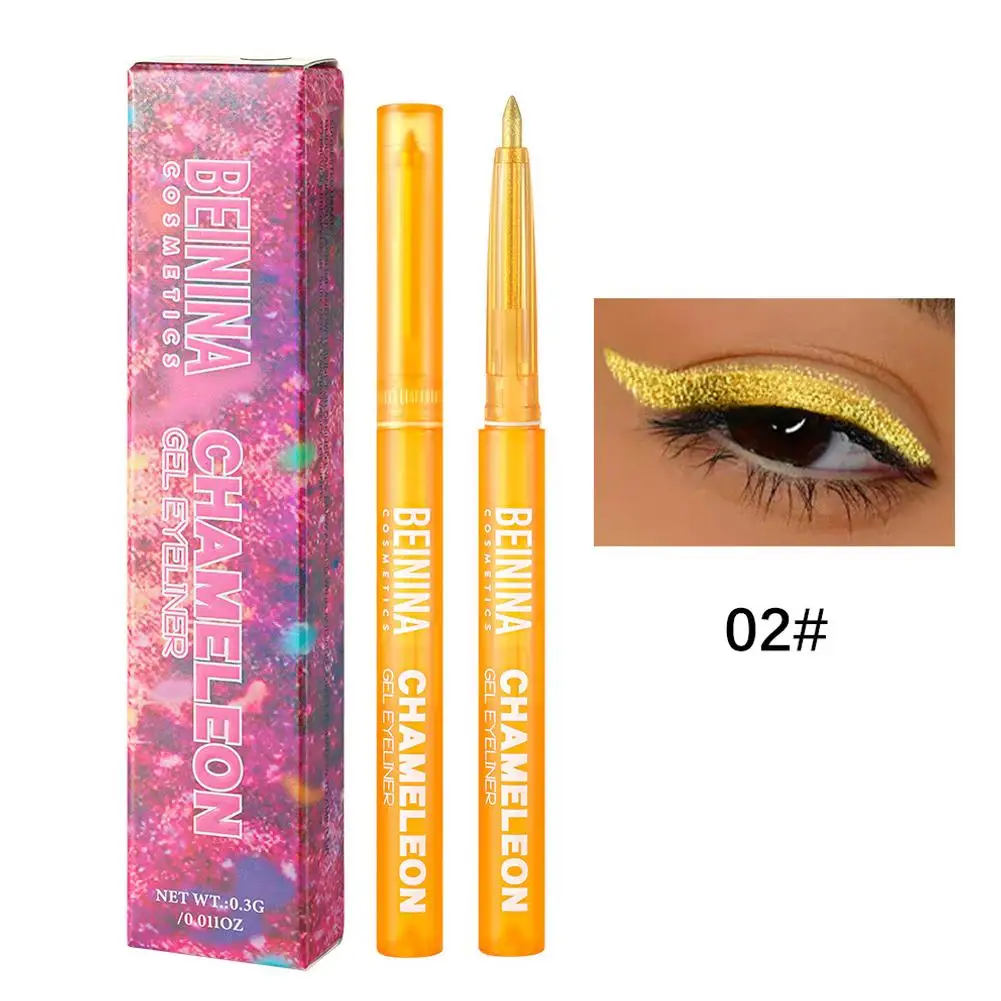 1 Stück Chamäleon Flüssiger Eyeliner Lidschatten-Stift - Wasserfester 2-in-1 Farbwechselnder & Langanhaltender Augen-Make-up-Stift für Damen