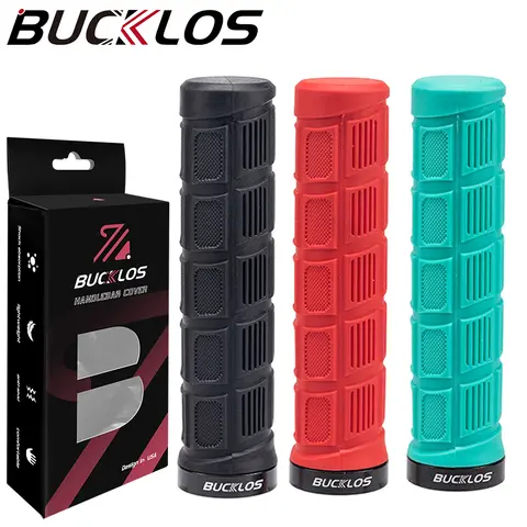 BUCKLOS 자전거 핸들 그립 충격 흡수 산악 자전거 그립 부드러운 고무 MTB 커프스 방수 방진 자전거 핸들