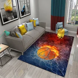 Basketball Pattern Carpet Home Decor Large Area Rugs for Teen Boys Playroom Bedroom Non-slip Floor Living Room Sofa Floor Mats