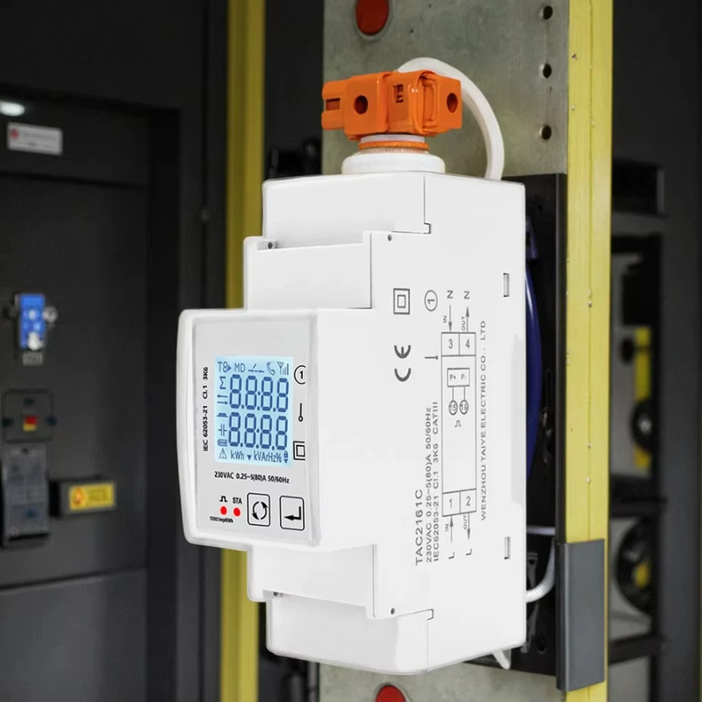 Single Phase 80A Din Rail Power     Smart ZigBee Energy Meter Digital KWh Voltmeter Ampermeter Current Meter