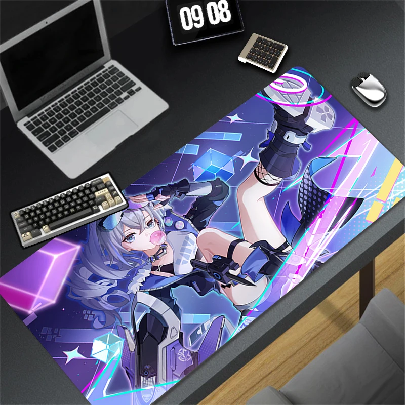 

Silver Wolf Honkai Star Rail Mouse Pad Computer Anime Gamer Cabinet Mousepad XXL Purple Kawaii Girl Desk Mat Laptop Keyboard Rug