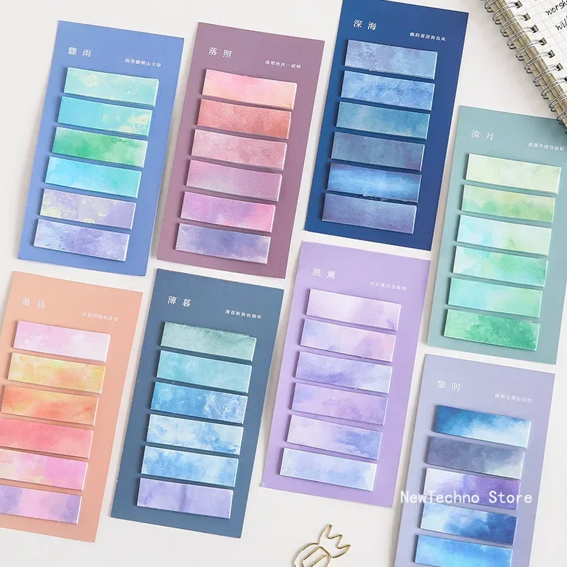 120 Sheets Self-Adhesive Sticky Notes Cute Index Memo Pad Bookmark Annotation Books Page Marker Stationery Supplies