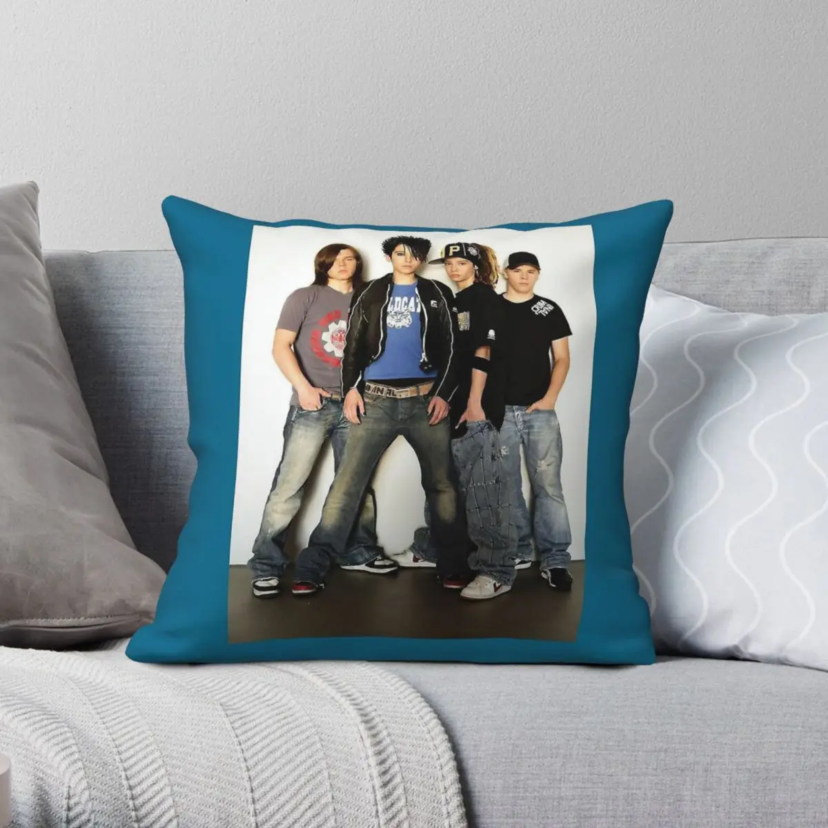 Tokio Hotel 2 Square Pillowcase Polyester Linen Velvet Creative Zip Decor Throw Pillow Case Sofa Cushion Cover