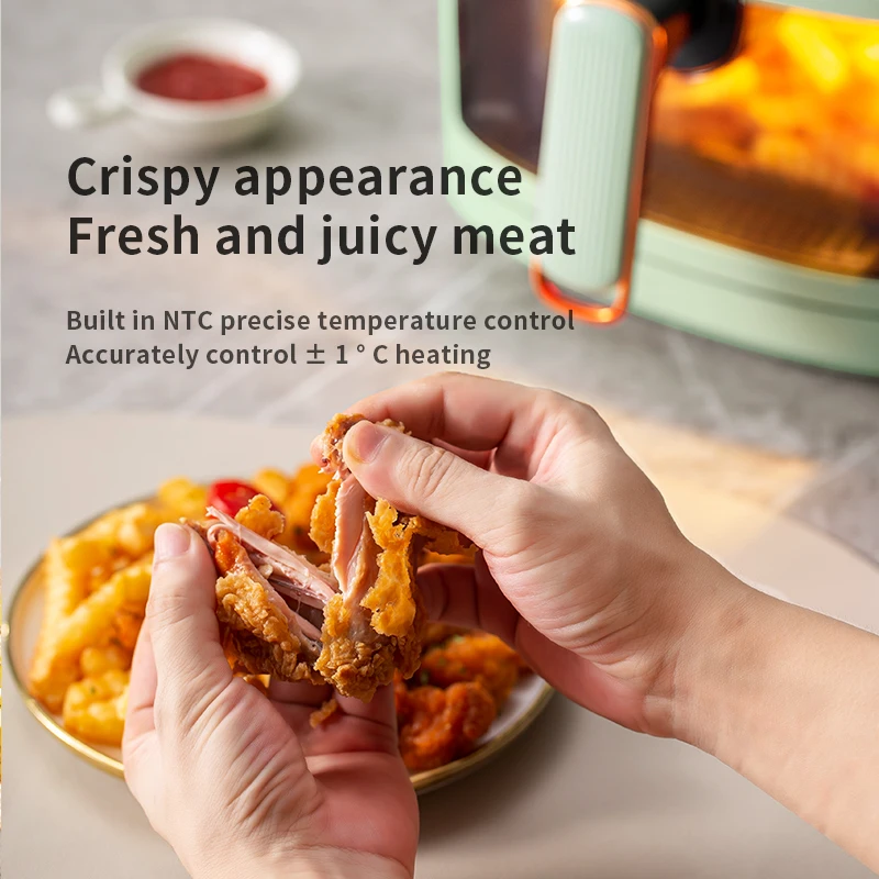 5L Visual Electric Digital Display Touch Screen 8 Menus Hot Air Heating Fryer Oil Free Oven French Fries Fried Chicken Potato