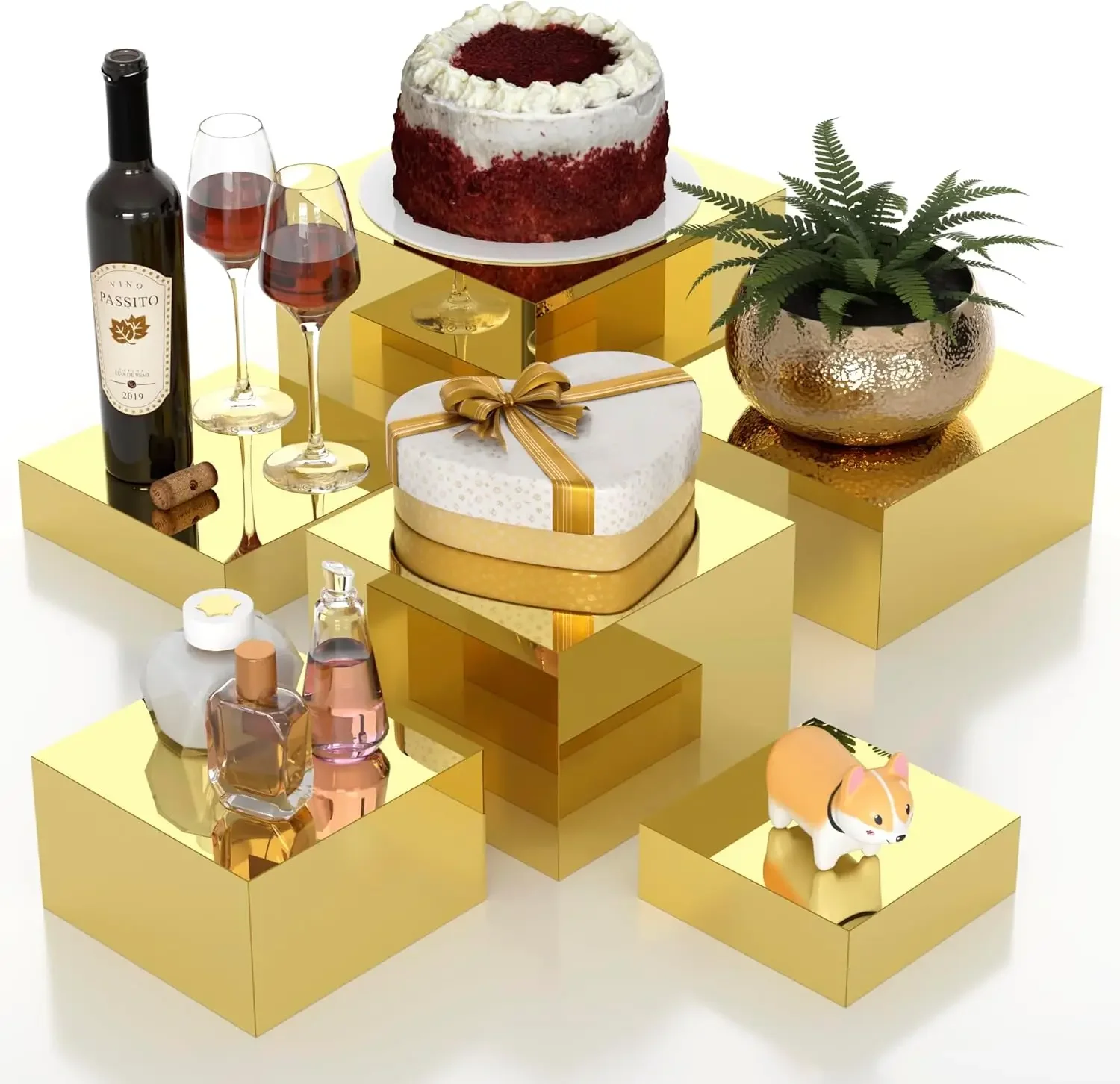 

Good 6 Tier Acrylic Display Risers Gold, Perfume Organizer Stand, Acrylic Display Stand
