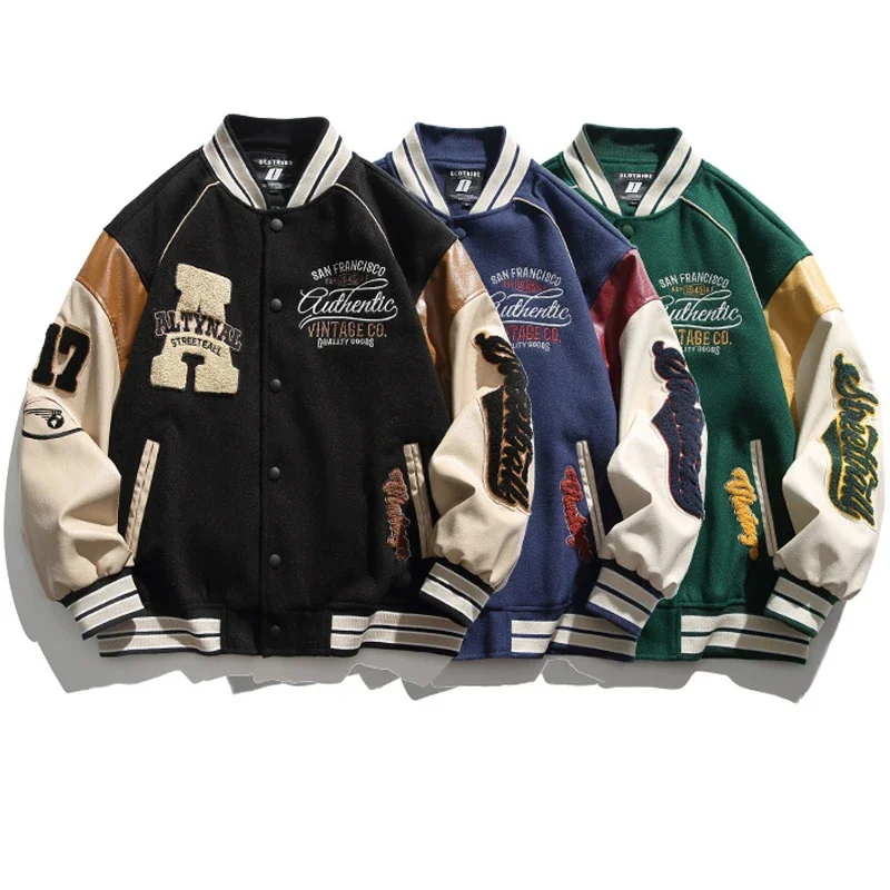 

Men Women Vintage Bomber Jacket Boy Harajuku Varsity Baseball Jackets Korean Fashion College Uniform Oversized Y2K Street Coats