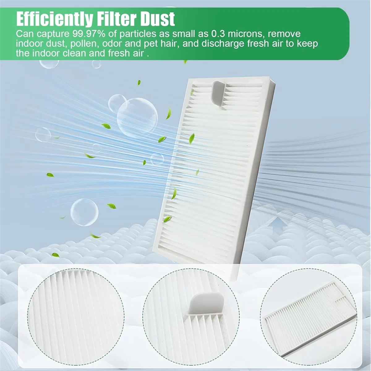 Untuk Eureka J12Ultra / J12 Ultra, untuk Midea V12 penyedot debu sikat sisi utama Filter tas pel suku cadang pengganti-LITE