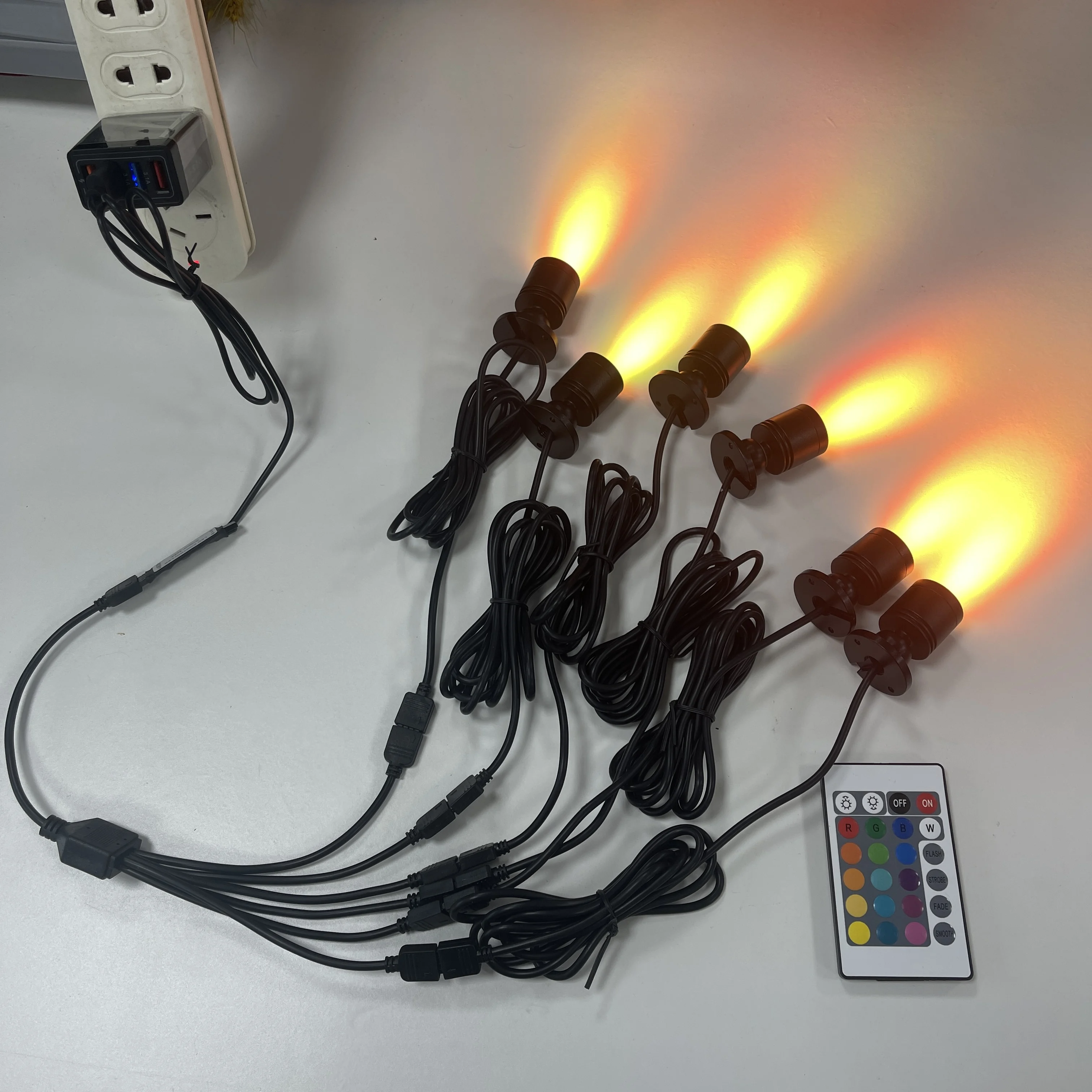 etrnLED RGB Led الأضواء USB 5 فولت عكس الضوء اللون سقف صغير بقعة 1 واط 3 واط عرض خزانة غرفة ديكور التحكم عن بعد ضوء مجموعات