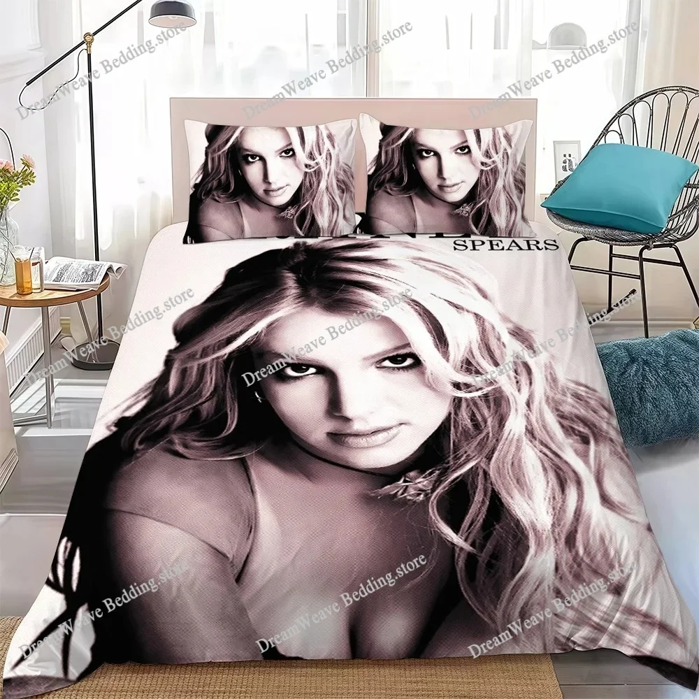 B-Britney Spears Singer Duvet Cover Set Home Style Bedding Soft Laundry Cotton Bed Student Dormitory Gift