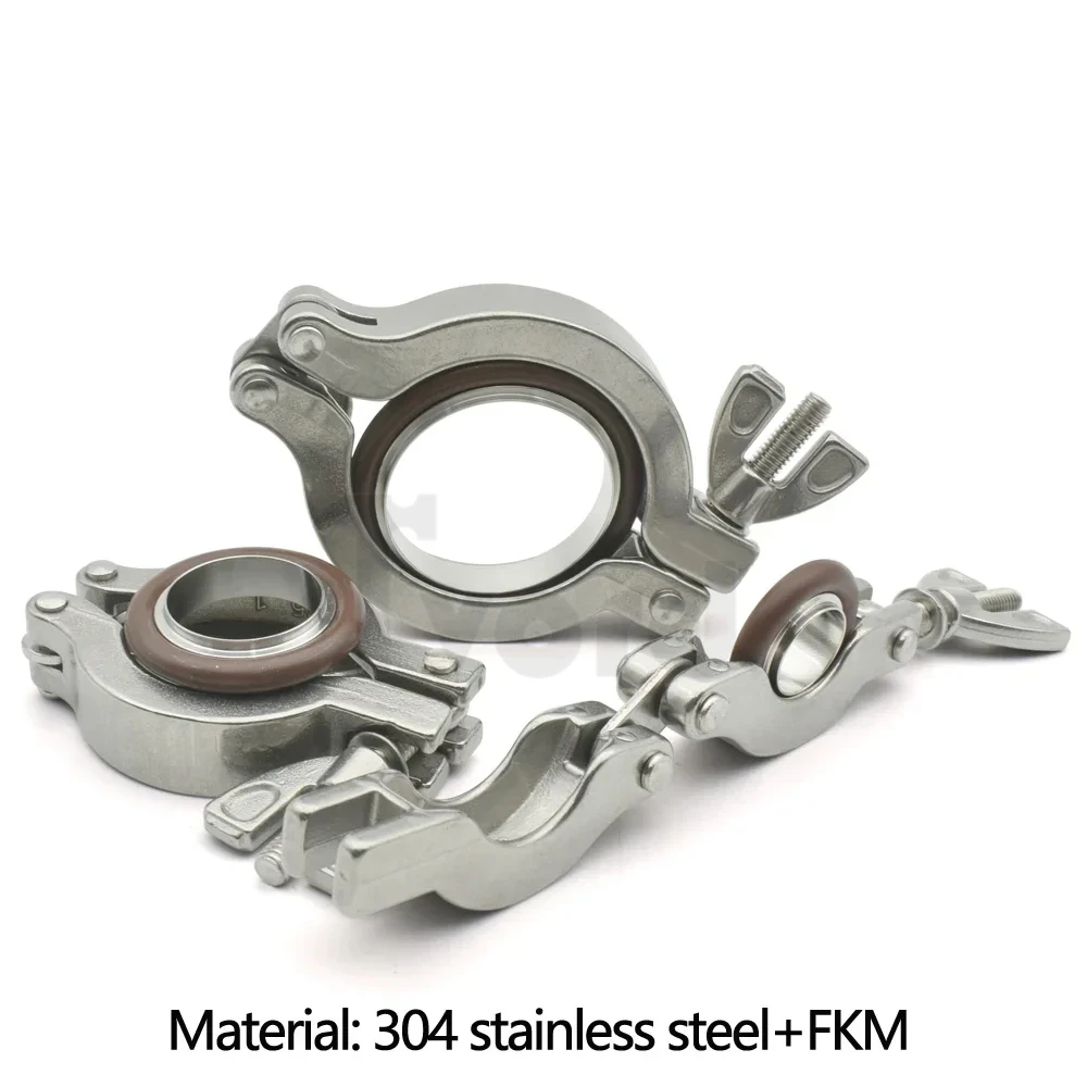 KF16 KF25 KF40 KF50 Aluminum KF Vacuum Clamps 304 Stainless Steel KF Vacuum Clamps With Or Without Brackets+NBR/FKM O-rings