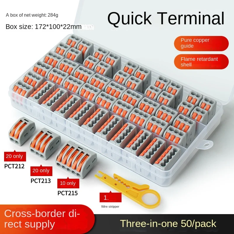 30 Pcs Box Packed Quick Wiring Terminal Block PCT212/213/215 Copper Conductor