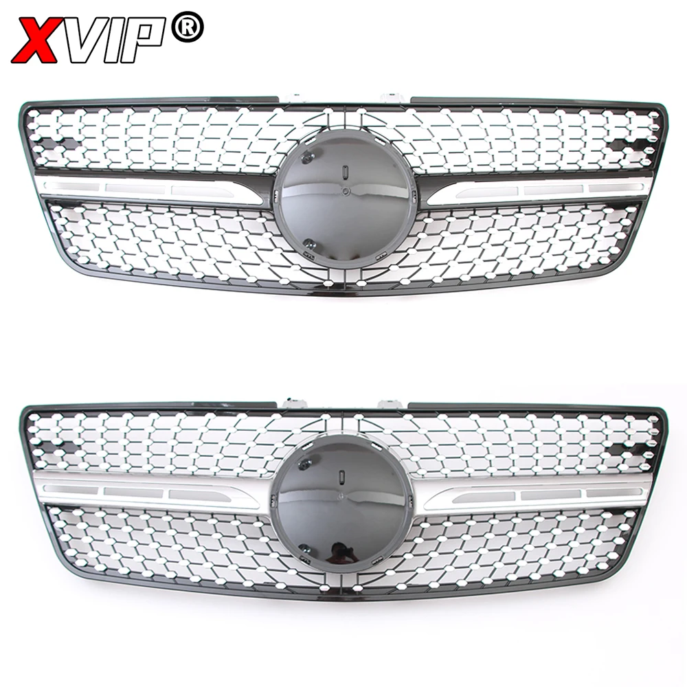 XVIP Chrome Silver Diamonds Style Front Bumper Grille For Mercedes Benz ML-Class W164 2009-2011 ML350 ML500 ML550 Racing Grilles