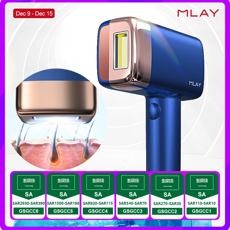 Mlay T14 ICE Cool IPL Laser Hair Removal Machine Epilator with Replaceable Lens 0.5s Professional Painless Hair Removal Device