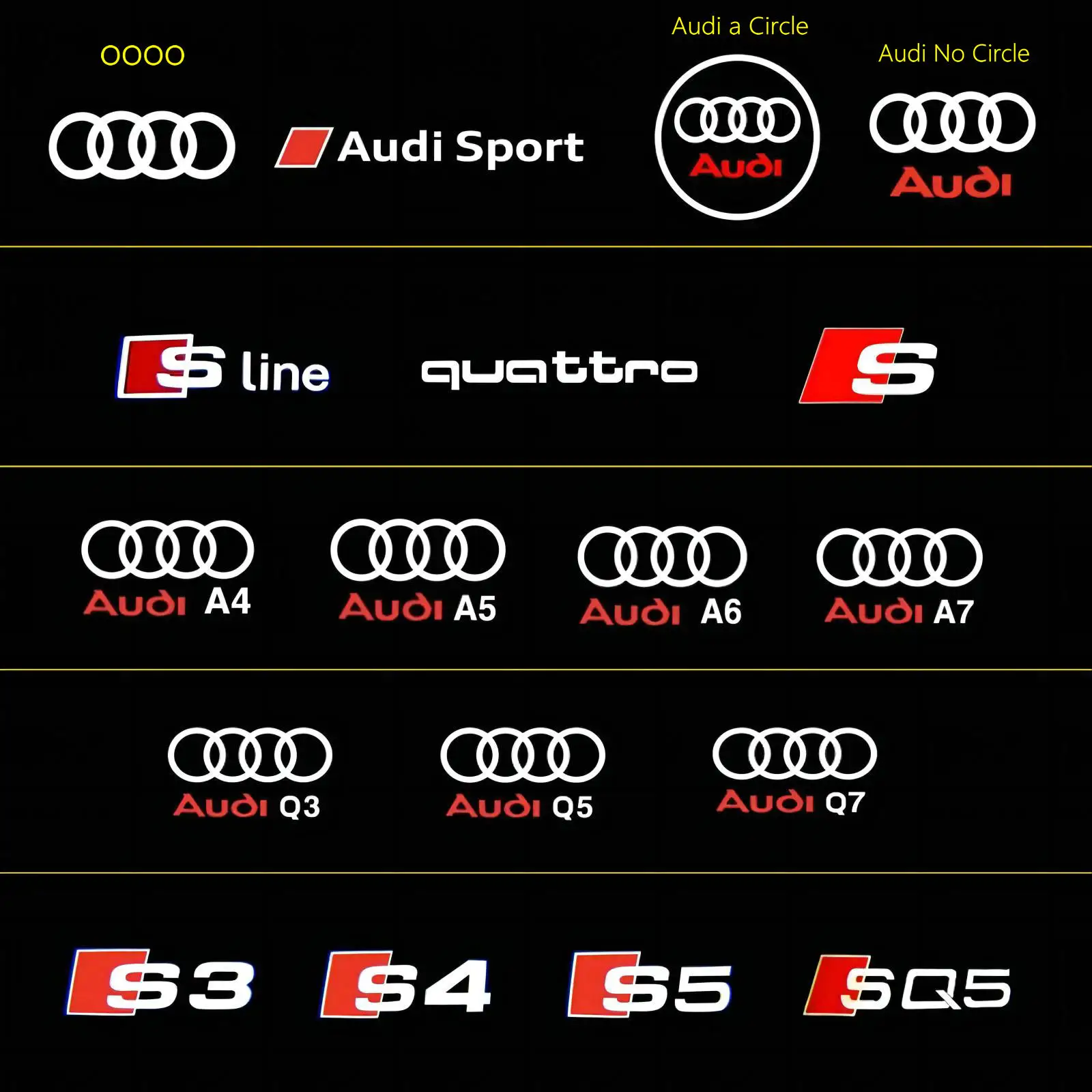 Car Door Light Led logo Courtesy Projector Lamp For Audi Sport Sline A3 A4 A5 A6 A7 A8 SQ5 Q3 Q5 Q7 Q8 RS S3 S4 S5 S6 S7 S8 TT