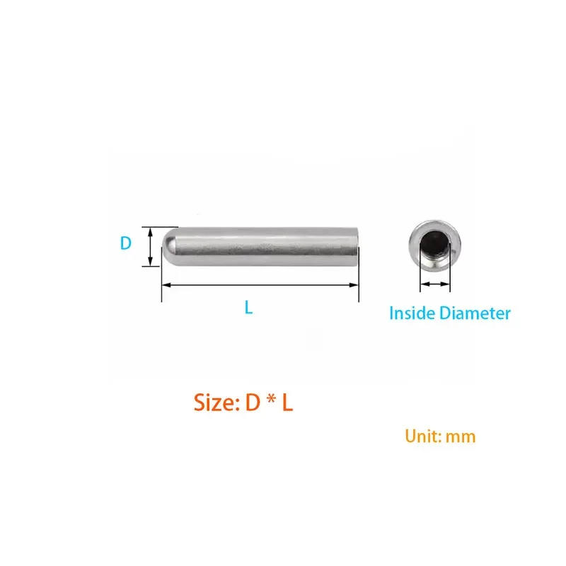 304 Stainless Steel Internal Thread Round Head Cylindrical Positioning Pin Hollow Pin