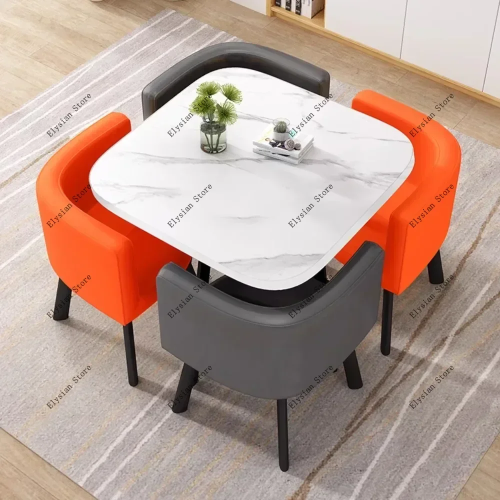 Design Office Dining Table Set 4 Chairs Study Apartmen Space Saving