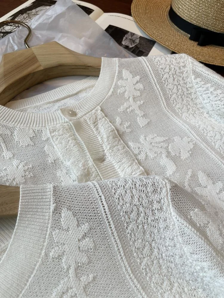 

Ранняя осень, кружевной вязаный кардиган, свитер, женский вязаный топ с цветочным узором и вышивкой, футболка, верхнее пальто