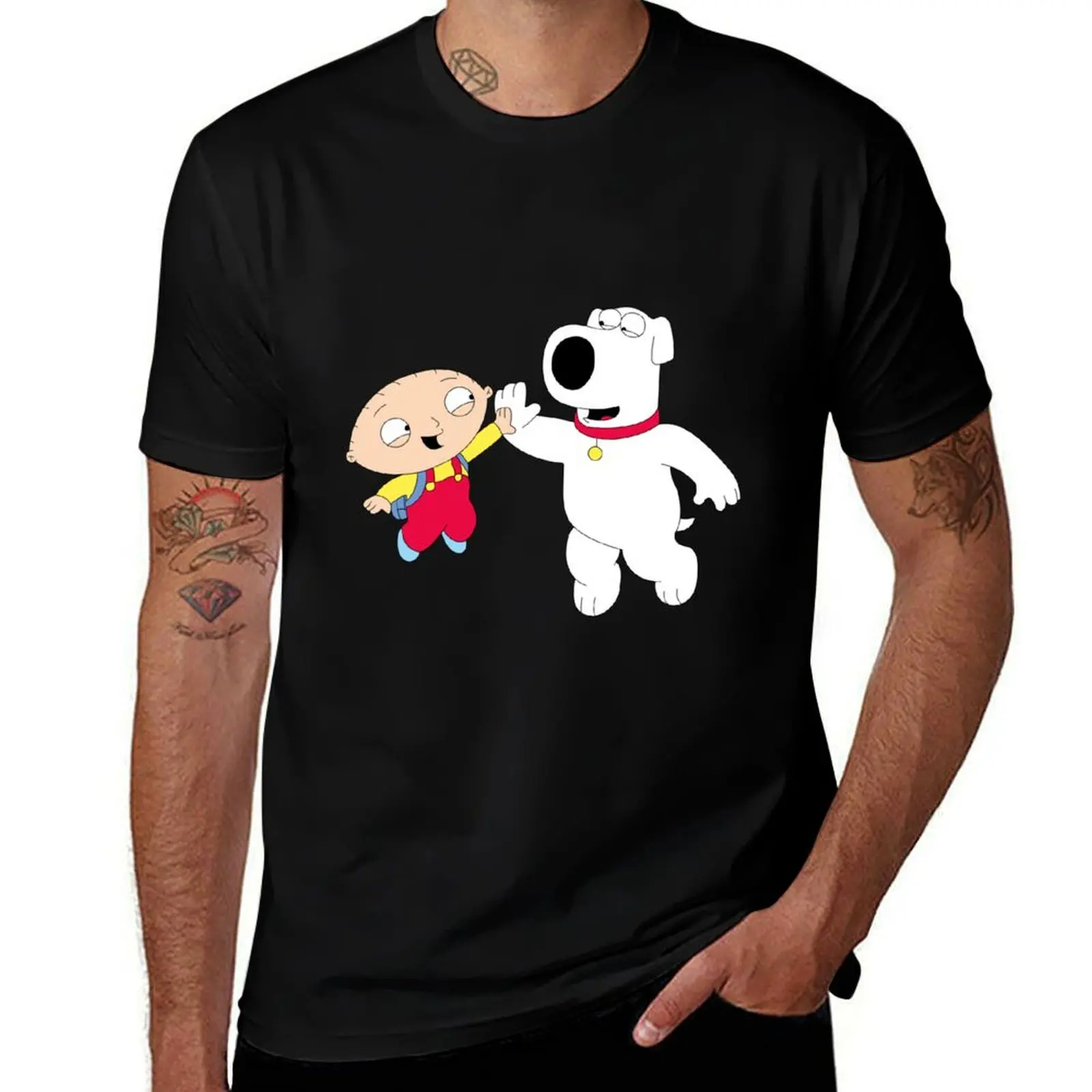 

stewie & brian T-Shirt t shirts for man graphic tees man t shirts for men casual T-Shirt