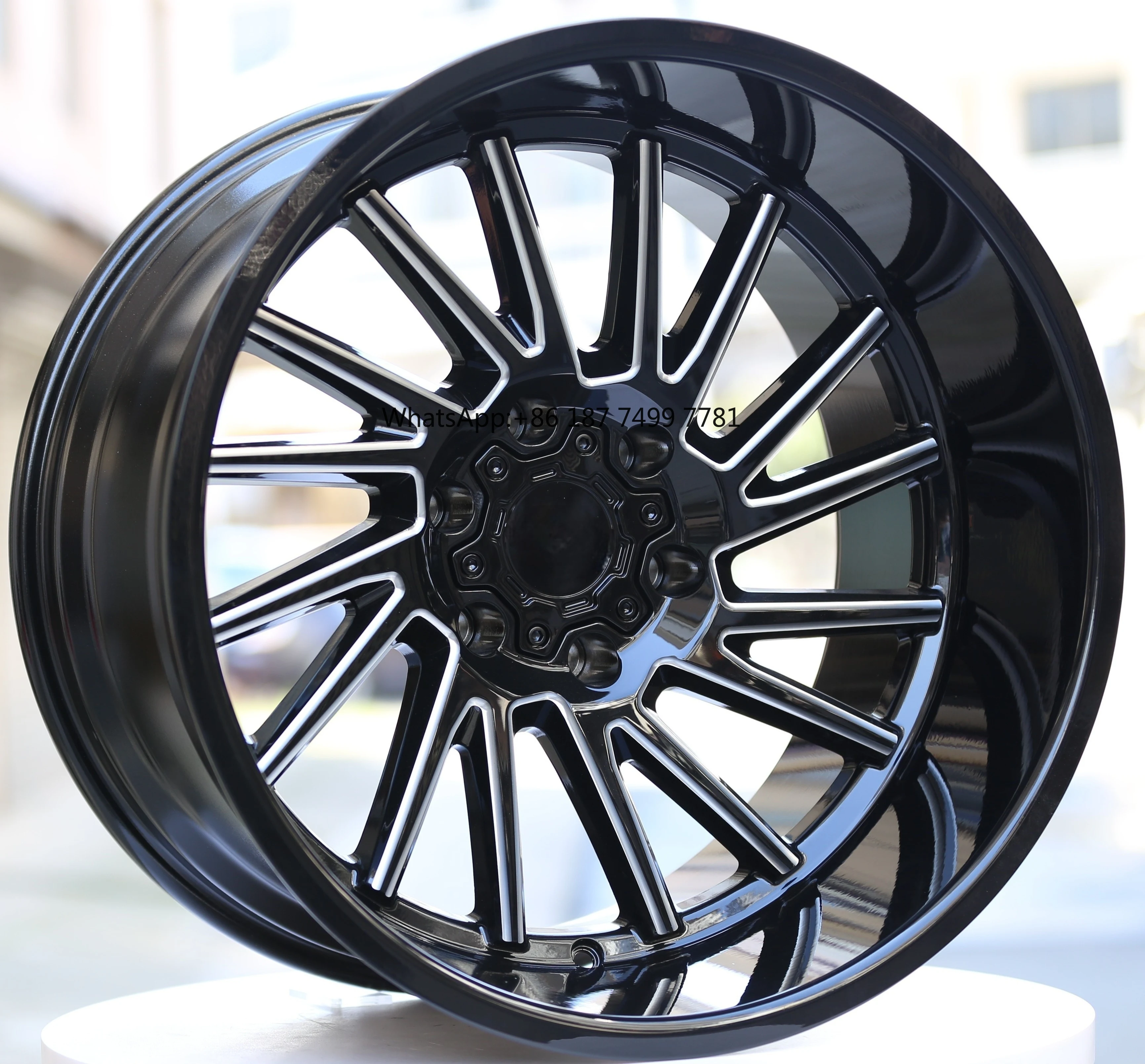 

20-22 Inch Wide Lip Black Alloy Off-Road Wheels 5x150 5x127 8x165.1 Fit for Ranger Raptor F150 F250 F350 SUV Pickups