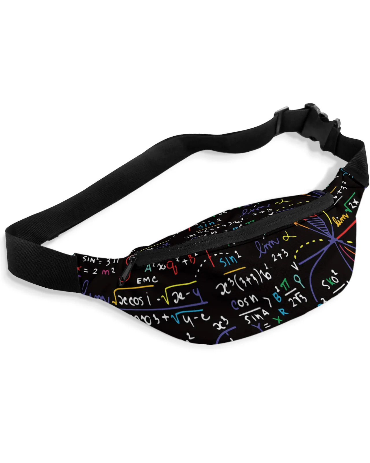 Mathematics Formula Chart Waist Bag Women Men Belt Bags Large Capacity Waist Pack Unisex Crossbody Chest Bag