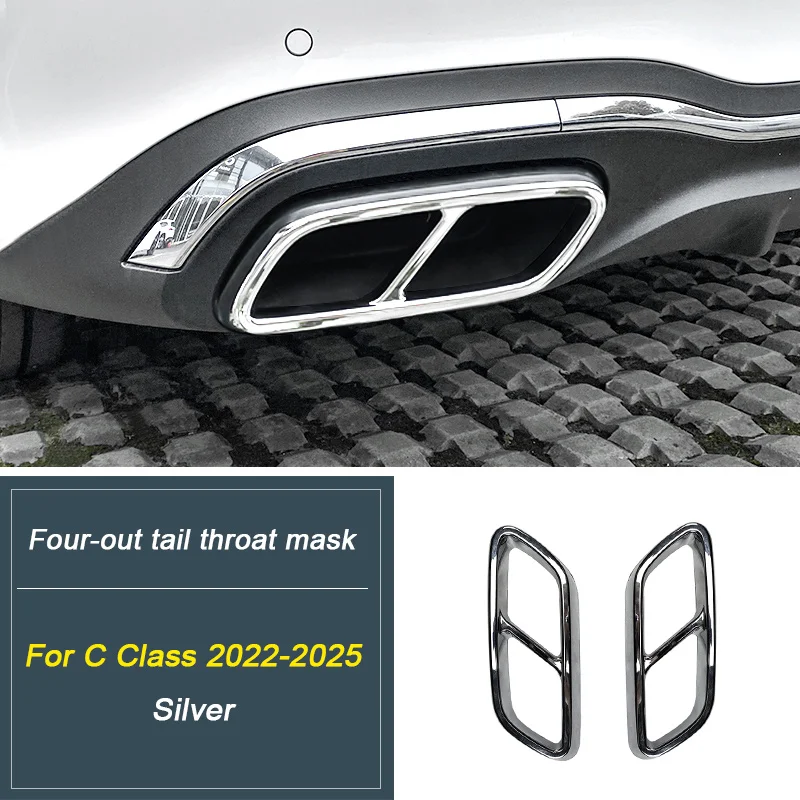 For Mercedes Benz C Class W206 2022 2023 2024 2025, Car Modified Four-hole Tail Throat Tailpipe Muffler Exhaust Pipe Accessories - Image 5