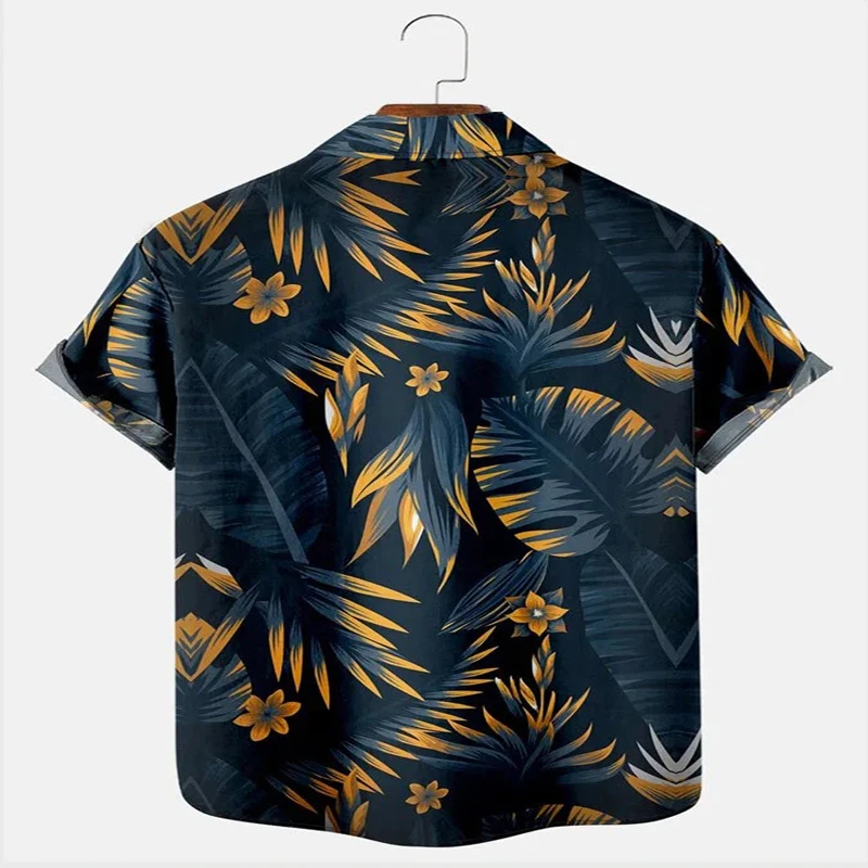 Camisa hawaiana con estampado 3D para hombre y mujer, camisa informal de manga corta con elementos de plantas de ocio, Unisex