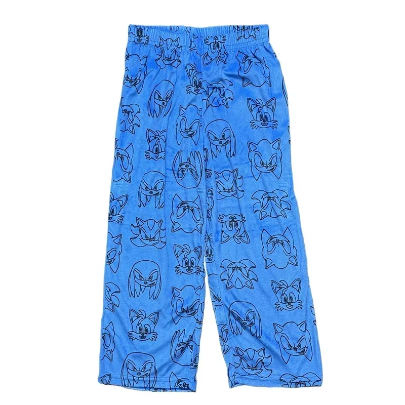 Conjuntos de Roupas Infantis Kawaii Cartoon Sonics para Meninos, Pijamas de Manga Longa e Calças