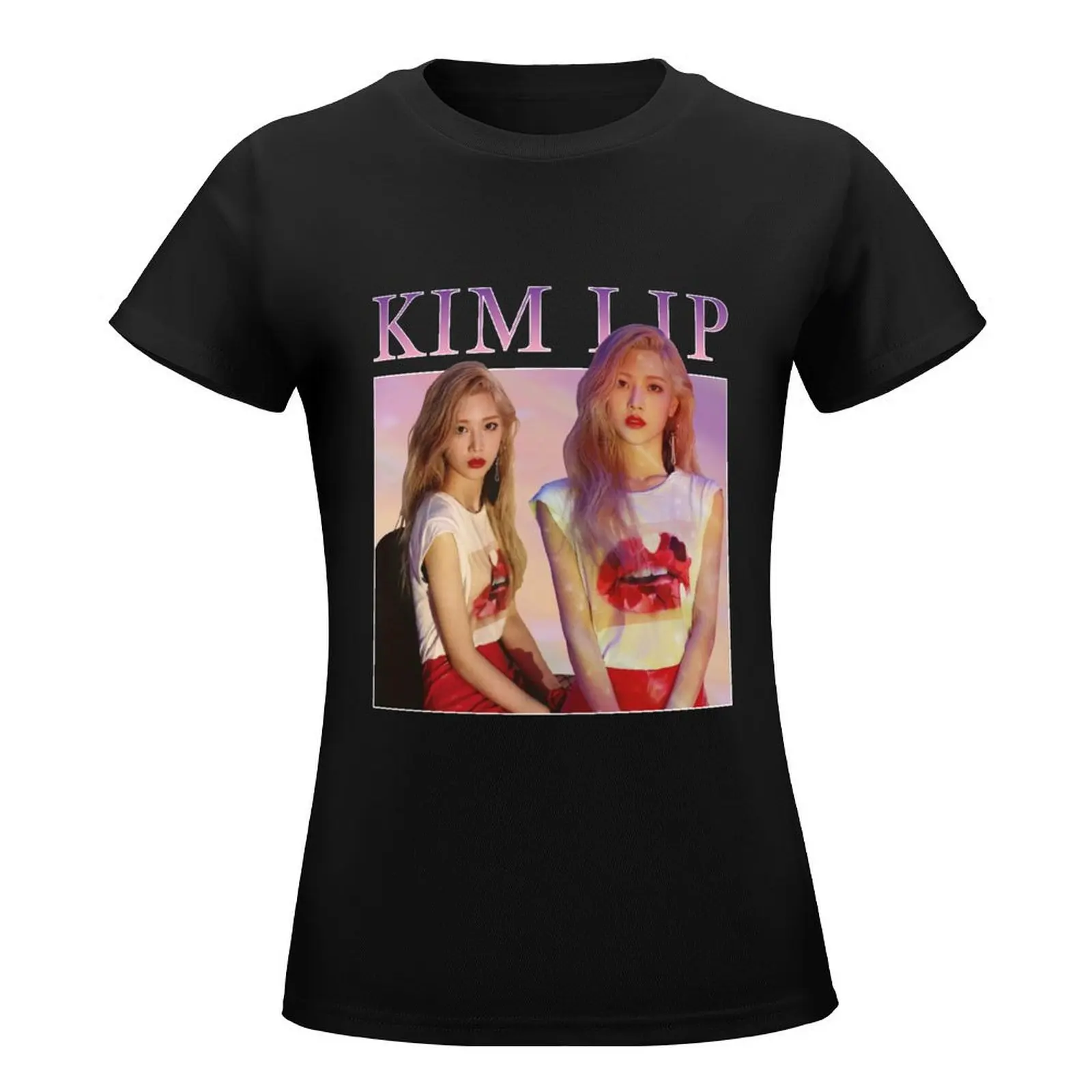 LOONA Kim Lip Vintage Design T-Shirt Blouse summer clothes Short sleeve tee t shirt for Women