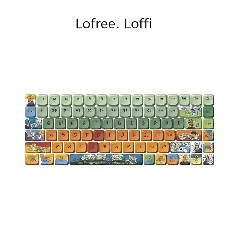 Lofree On105 Keycap 84/100 Key Theme Keycap Pbt Material Sublimation Non Oiling Mechanical Keyboard Low Switch Keycap Accessorie