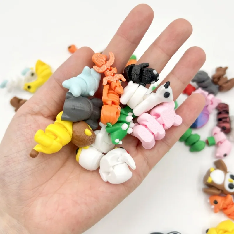 10/50 قطعة ثلاثية الأبعاد مطبوعة محاكاة اللعب نماذج للحيوانات الصغيرة زخرفة المنزل الكرتون الشكل هدية عيد ميلاد مجموعات الضغط لعبة طفل #5