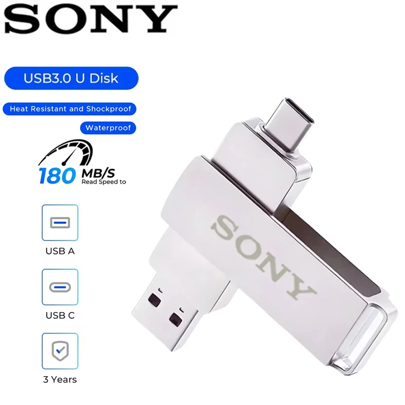 

SONY 64TB High-Speed OTG Pen Drive 2TB 2 in 1 Flash Disk 16TB USB 3.0 Type-C Dual-C Metal Pendrive 8TB For Xiaomi Phone Computer