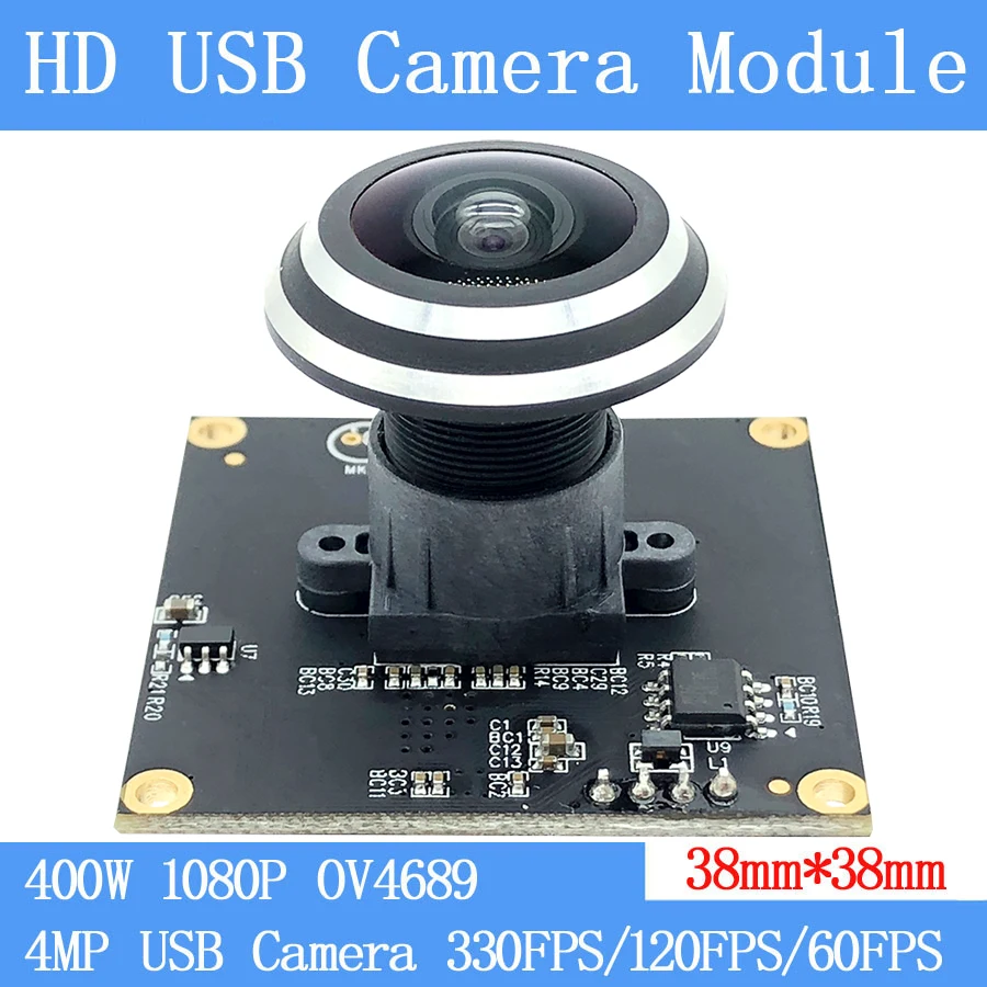 Fisheye Modulo telecamera USB grandangolare ad alta velocità 330FPS/120FPS/60FPS 4MP HD 1080P UVC Webcam Plug Play per Android Linux Windows