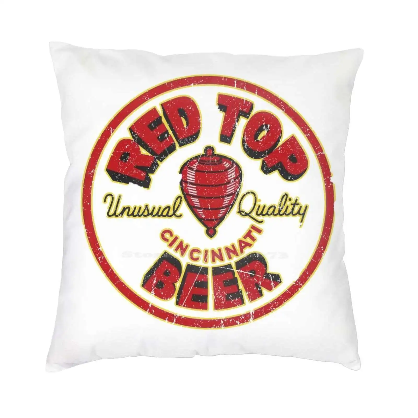 Red Top Beer Pillow Cover Hug Pillowcase Cincinnati Ohio Bengals Reds Cleveland Hentucky Beer Vintage Retro