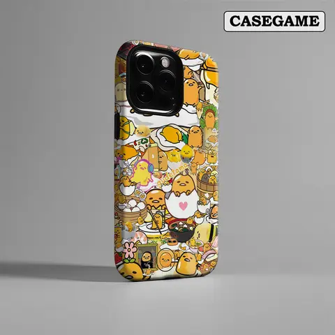 G-Gudetama IPhone17 coque de téléphone incontournable pour IPhone 17 16 15 14 13 12 Pro Max Plus couverture arrière Double couche INS