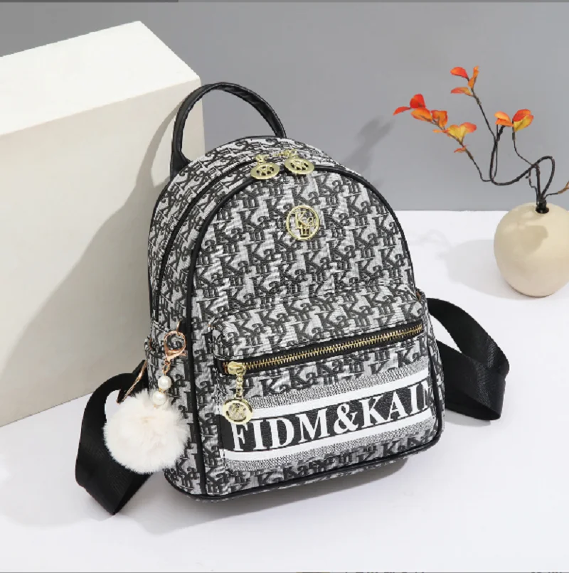 

New Women's Fashion Luxury Letter Designer Leather Backpacks High Capacity Double Zipper Shoulder Bags Totes Laptop School Bag