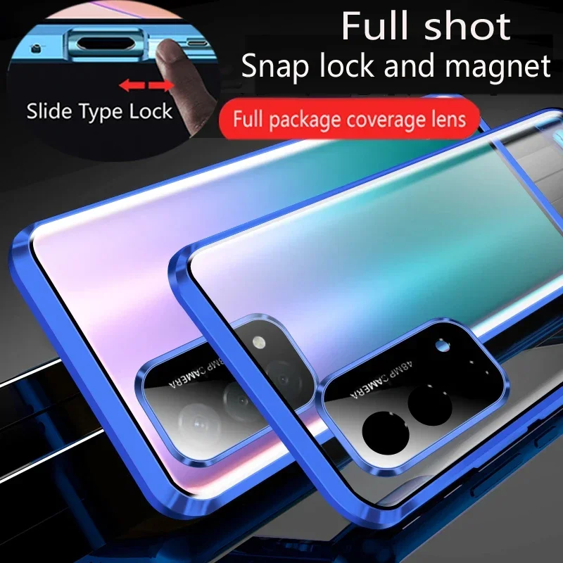 

360° Full Protection Metal Frame Magnetic Case Lock Buck for OPPO Find X5 X8 X3 Pro Double-Sided Glass Phone Cover Phone Shell
