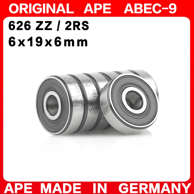 Rodamientos de bolas de precisión en miniatura, 10-100 Uds., Alemania ABEC-9, 626 ZZ 2RS, 6*19*6 mm, 626-2RS, 626ZZ Z RS LB LU - 2Z