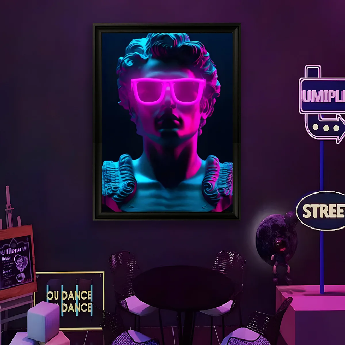 

Trendy Girl Wall Painting Art Posters USB Powered LED Neon Light Music Studio Bar Party Gaming Room Bedroom Home Decoration Gift