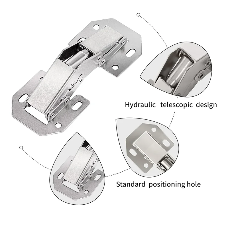 

A01F- Kitchen Cabinet Hinges Concealed Cabinet Hinges 4Inch Easy To Install No Slotted Hinges,90 Degree Hinge