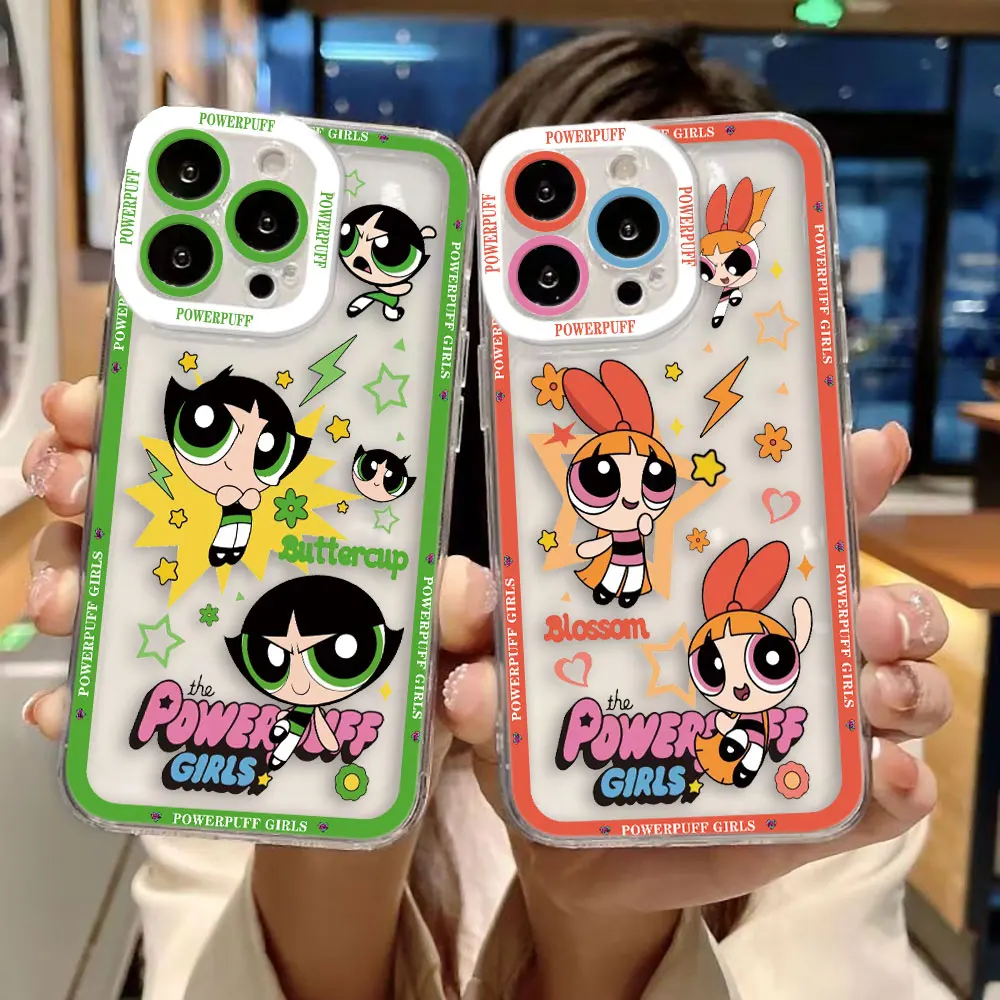

Lovely P-Powerpuff Girls Custom Photo Clear Phone Case For Samsung S25 S24 S23 S22 S21 S20 FE S10 S30 M54 M23 TPU Case DIY Shell