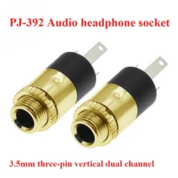 10PCS 3.5MM cylindrical socket PJ-392 Stereo Female Socket Jack with Screw 3.5 Audio Video Headphone Connector PJ392 GOLD PLATED
