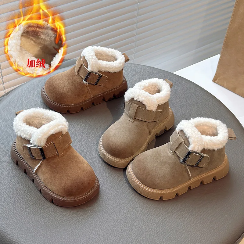 

2025 Winter Kids Thermal Cotton Boots, Fuzzy Warm Anti-Slip Sole Snow Boots for Toddler Girls Boys, Unisex Toddler Boots