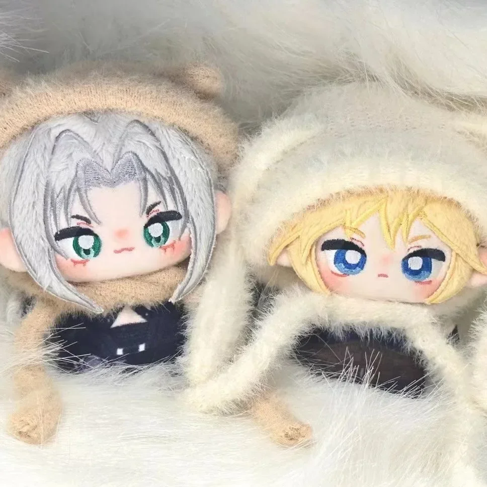 10CM Cloud Strife Sephiroth Anime Cosplay muñeco de peluche lindo moda guapo Mini juguete de vestir cuerpo Plushie regalo de Navidad