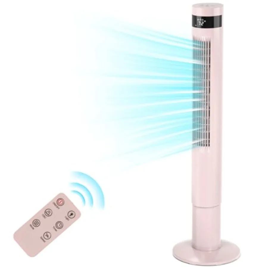 Tower Fan Portable Floor Fans 85°Oscillating Fan '' Quiet Cooling 12H Timer Remote Control Standing Bladeless Electric 3 Speeds