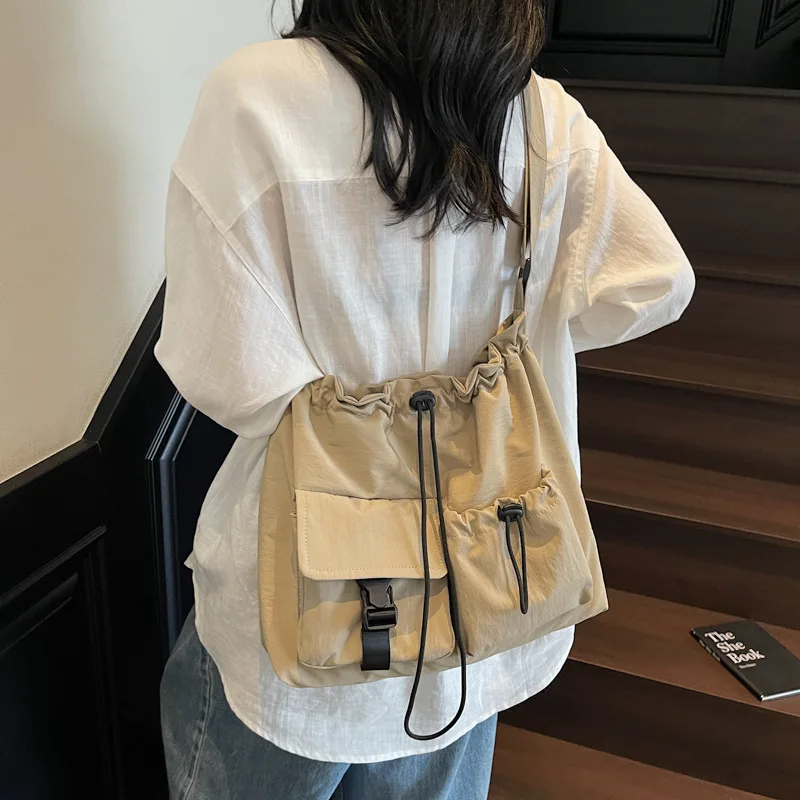 

Корейские холщовые сумки через плечо для женщин, 2025 г., повседневная студенческая сумка-шоппер на плечо для девочек, модная тканевая сумка-ранец, женские сумки